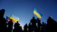 Demonstrators participate in the 