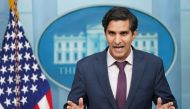 Daleep Singh, US Deputy National Security Advisor for international economics, speaks about sanctions against Russia during a press briefing at the White House in Washington, US, February 22, 2022. Reuters/Kevin Lamarque    