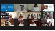QIB Chairman Sheikh Jassim bin Hamad bin Jassim bin Jaber Al Thani, with the shareholders during the Ordinary & Extraordinary Assembly General Meeting, yesterday. 