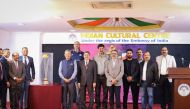 Ambassador of India Dr. Deepak Mittal unveiling the ISC Cricket Super Cup 2022 trophy.