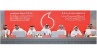 Vodafone Qatar’s Chairman Abdulla bin Nasser Al Misnad, with other BOD members during the Ordinary General Assembly Meeting yesterday.