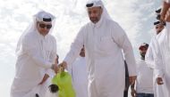 Minister of Environment and Climate Change H E Sheikh Dr. Faleh bin Nasser bin Ahmed bin Ali Al Thani during the event held to celebrate Qatar Environment Day.