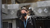 UNHCR special envoy, Angelina Jolie, arrives in the southern port city of Aden, Yemen March 6, 2022.
