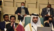 Director of Arab Affairs Department of the Ministry of Foreign Affairs, H E Nayef bin Abdullah Al Emadi, leading the Qatari delegation in the meeting in Cairo, yesterday.