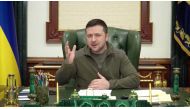 Ukrainian President Volodymyr Zelenskiy speaks in Kyiv, Ukraine, March 7, 2022 in this still image taken from video. Ukrainian President Office/via Reuters TV/Handout via REUTERS