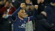 Paris St Germain's Kylian Mbappe celebrates scoring their second goal REUTERS/Christian Hartmann/File Photo
