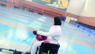 Qatari Paralympic fencer Amna Al Fadala in action.