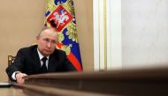 Russian President Vladimir Putin attends a meeting with government members via a video link in Moscow, Russia March 10, 2022. Sputnik/Mikhail Klimentyev/Kremlin via REUTERS 