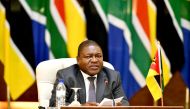Mozambique's President Filipe Nyusi attends the 3rd Session of the South Africa-Mozambique Bi-National Commission (BNC) held at the Department of International Relations and Cooperation's (DIRCO) in Pretoria, South Africa, March 11, 2022. Kopano Tlape/Government Communication Information System (GCIS)/Handout via REUTERS 