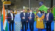 Ambassador of India Dr. Deepak Mittal inaugurating the Indian Pavilion at Doha Exhibition and Convention Center.