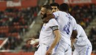 Real Madrid's Karim Benzema celebrates scoring their third goal with David Alaba REUTERS/Juan Medina
