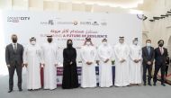 Officials at the announcement event of Ooredoo's sponsorship.