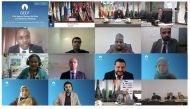 Secretary General of the GECF Eng. Mohamed Hamel and other officials during the online meeting.
