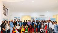 Laxman Khanal, Chargé d’Affaires at the Embassy of Nepal in Qatar, with other officials and community members during the programme.