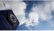 FILE PHOTO: A sign mentioning 'Britannia Gate' is seen outside Stamford Bridge, the stadium for Chelsea Football Club, after Britain imposed sanctions on its Russian owner, Roman Abramovich, in London, Britain, March 10, 2022. REUTERS/Hannah Mckay

