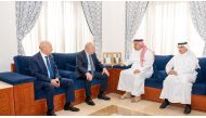 Deputy Prime Minister and Minister of State for Defence Affairs H E Dr. Khalid bin Mohamed Al Attiyah during a meeting with Chief of Staff of the People’s National Army of Algeria H E Lieutenant-General Said Chengriha.