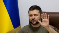 Ukraine's President Volodymyr Zelenskiy gestures during a meeting . Ukrainian Presidential Press Service/Handout via REUTERS