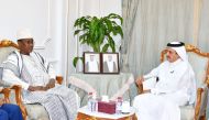 Prime Minister of the Republic of Mali H E Choguel Maiga during a meeting with QC Chairman Sheikh Khalifa bin Jassim Al Thani.