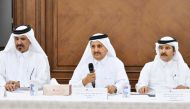 Qatar Chamber’s Chairman Sheikh Khalifa bin Jassim bin Mohammed Al Thani and other officials during the event