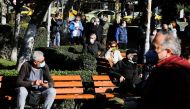 People wait to take a free COVID-19 test amid the coronavirus disease (COVID-19) outbreak in Athens, Greece, January 3, 2022. REUTERS/Costas Baltas