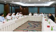 Officials during the meeting at Qatar Chamber headquarters.