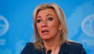 Russian Foreign Ministry spokeswoman Maria Zakharova speaks during the annual news conference of Foreign Minister Sergei Lavrov in Moscow, Russia January 14, 2022. Maxim Shipenkov/Pool via REUTERS/File Photo

