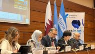 Acting Chargé d’Affaires at Qatar’s permanent delegation to UN Office in Geneva Jawhara Al Suwaidi and others at the event to mark the day. 