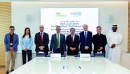 HBKU and Iberdrola Innovation Middle East officials at the agreement signing ceremony.