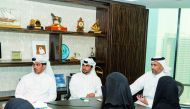 Minister of Environment and Climate Change H E Sheikh Dr. Faleh bin Nasser bin Ahmed bin Ali Al Thani inaugurating the official website of the Ministry.