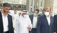 Minister of Transport H E Jassim Saif Ahmed Al Sulaiti; Iran's Minister of Roads and Urban Development H E Rostam Ghasemi; and other officials during a visit to the port and airport in Kish, Iran. 
