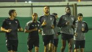 Al Rayyan players during a training session ahead of game against Sharjah.