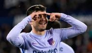  April 10, 2022 FC Barcelona's Pedri celebrates scoring their second goal REUTERS/Pablo Morano/File Photo