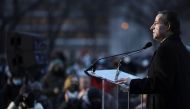 U.S. Representative Jamie Raskin (D-MD) speaks during a candlelight vigil on the National Mall in observance of the first anniversary of the January 6, 2021 attack on the Capitol by supporters of former President Donald Trump, on Capitol Hill in Washington, U.S., January 6, 2022. REUTERS/Tom Brenner


