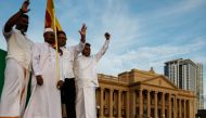 Demonstrators representing four religions Hinduism, Islam, Christianity and Buddhism take part in a protest against Sri Lankan President Gotabaya Rajapaksa, outside the Presidential Secretariat, amid the country's economic crisis, in Colombo, Sri Lanka, April 18, 2022. Reuters/Navesh Chitrakar