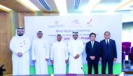 Officials from Kahramaa, Qatar Electricity and Water Company and Japan’s Chubu Electric Power Company, during the agreement signing ceremony.