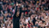 Arsenal manager Mikel Arteta celebrates after the match Action Images via Reuters/Paul Childs