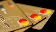 Mastercard Inc. credit cards are displayed in this picture illustration taken December 8, 2017. REUTERS/Benoit Tessier/Illustration/File Photo/File Photo