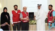 Officials honouring workers of Department of Mechanical Equipment.