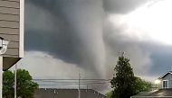 Video shows massive tornado outside Kansas city. Screenshot from Reuters 