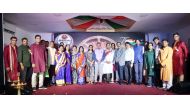 Indian Ambassador Dr. Deepak Mittal with the organisers of Utkalika Qatar at the ICC Ashoka Hall, Doha.