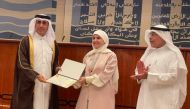 Undersecretary of the Ministry of Education and Higher Education Dr. Ibrahim bin Saleh Al Nuaimi with other officials at the closing ceremony of the activities of the national development project in Kuwait.
