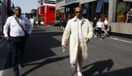 Mercedes' Lewis Hamilton arrives at the Circuit de Barcelona-Catalunya REUTERS/Albert Gea