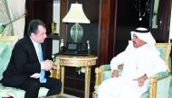 Secretary-General of the Ministry of Foreign Affairs H E Dr. Ahmed bin Hassan Al Hammadi meeting  the Ambassador of Armenia to Qatar H E Armen Sargsyan.