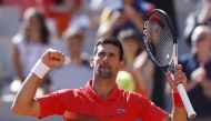 May 27, 2022 Serbia's Novak Djokovic celebrates winning his third round match against Slovenia's Aljaz Bedene REUTERS/Yves Herman