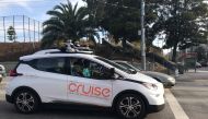  A Cruise self-driving car is seen outside the company's headquarters in San Francisco. Reuters/Heather Somerville/File Photo
 
