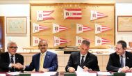 UDC President, CEO and Member of The Board Ibrahim Jassim Al Othman; CEO of Corinthia Hotels Simon Naudi; General Secretary of Yacht Club de Monaco Bernard d’Alessandri; and CEO of Monaco Marina Management José Marco Casellini during the agreement signing.