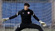 Qatar U-23 player during a training session in Tashkent. 