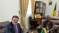 Secretary General Eng. Mohamed Hamel with the Ambassador Extraordinary and Plenipotentiary of Senegal to the State of Qatar H E Dr Mouhamed Habibou Diallo during the meeting.