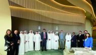 H E Ranil Jayawardena, Minister of State for International Trade of the United Kingdom and QBA Board Member Sheikh Nawaf bin Nasser Al Thani with the UK delegation and other QBA members, during the meeting. 