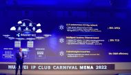 Faisal Ameer Malik, CTO at Huawei Enterprise Group, Middle East, speaks during the event, yesterday. 
